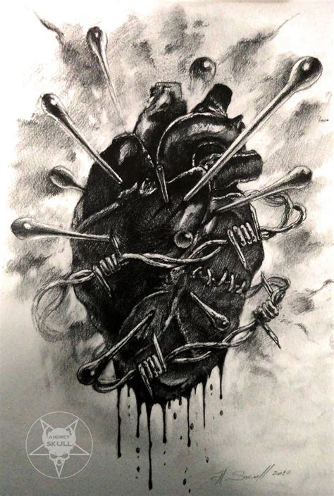 the black heart by andreyskull on deviantart broken heart tattoo