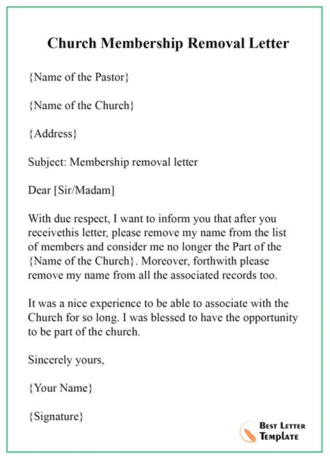 Membership Cancellation Letter Template Format Sample