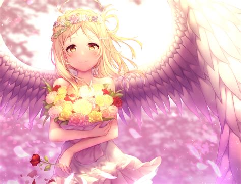 Wallpaper Ohara Mari Love Live Sunshine Angel Wings Blonde