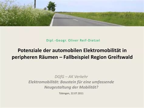 Ppt Potenziale Der Automobilen Elektromobilit T In Peripheren R Umen