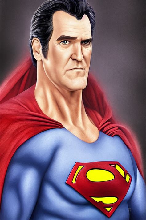 Prompthunt Bruce Campbell As Superman Caricature Rpg Portrait High