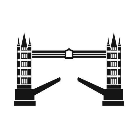 Tower Bridge Symbol Im Einfachen Stil Isoliert Auf Weißem Hintergrund