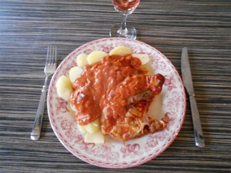Côtes de porc à la sauce Tomates et à la crème fraîche Recette de