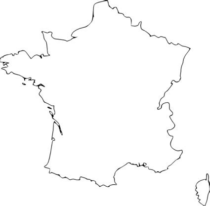 Free download the a4 india outline map.this india outline map in a4 size is useful for marking the political features of the country like marking the states and capitals of the country. French Map France Outline clip art free vector