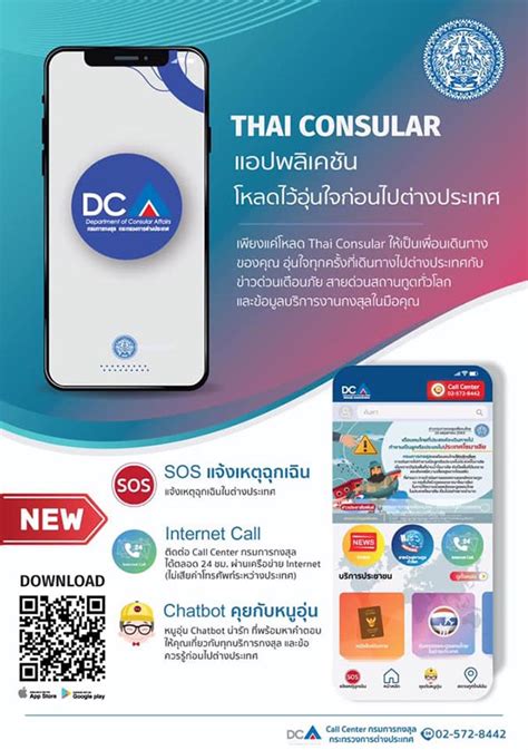 สายด่วนสถานทูต แอปพลิเคชัน Thai Consular กรมการกงสุล แจ้งเหตุฉุกเฉิน