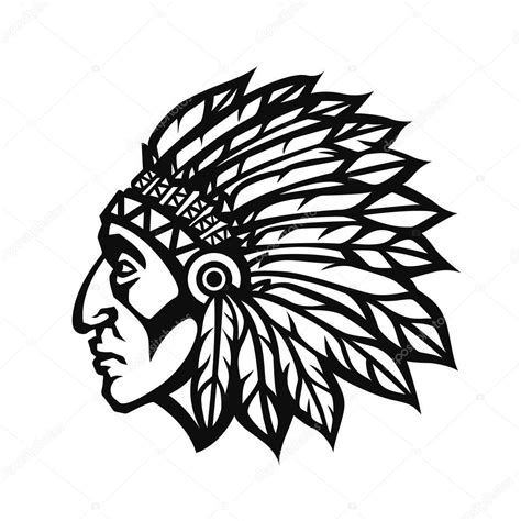 Clipart Indian Head Logo Native American Indian Chief Head Profile