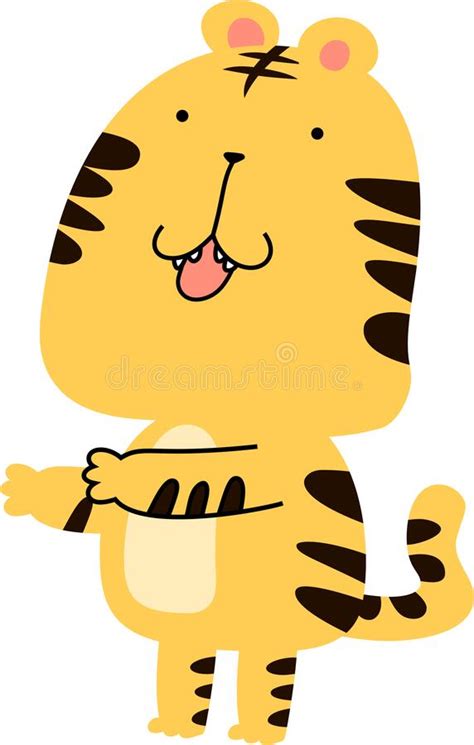 Cute Tiger Mascot Character Stock Vector Illustration Of Mammal