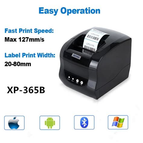 Xprinter B Thermal Label Barcode Pos Printer Bluetooth Mm Receipt