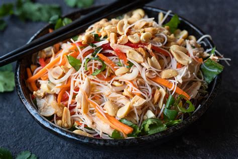 Vietnamese Inspired Cold Rice Noodle Salad With Chicken Working Against Gravity