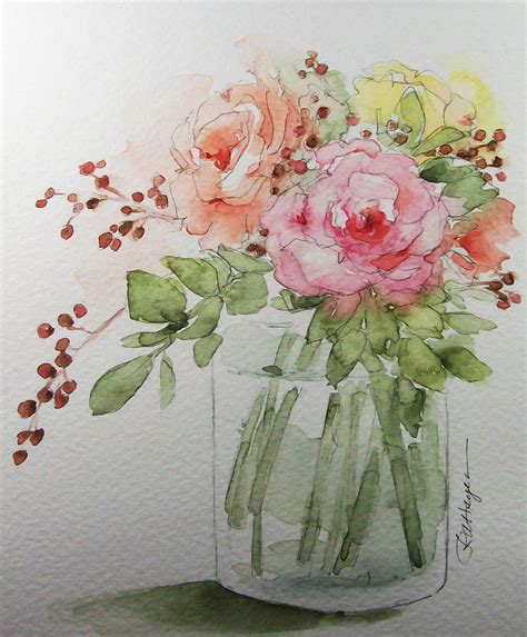 Bouquet Of Roses Original Watercolor Painting Flowers Art Watercolor