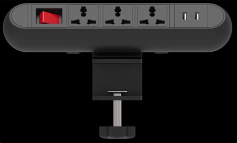 Just plug into the desk outlet and all the cables from the unit to the power receptacle or net connection are neatly run under. Desk Multifunction switch universal power outlet / clamp ...
