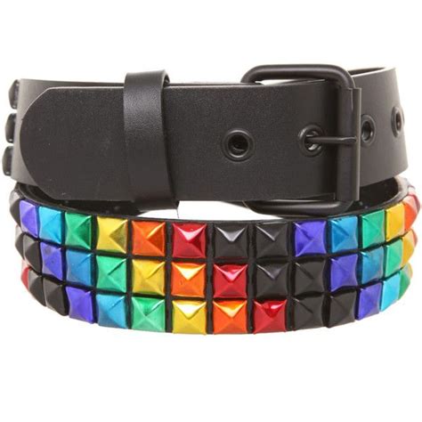 Rainbow Black Matte Stud Belt Hot Topic Studded Belt Fashion