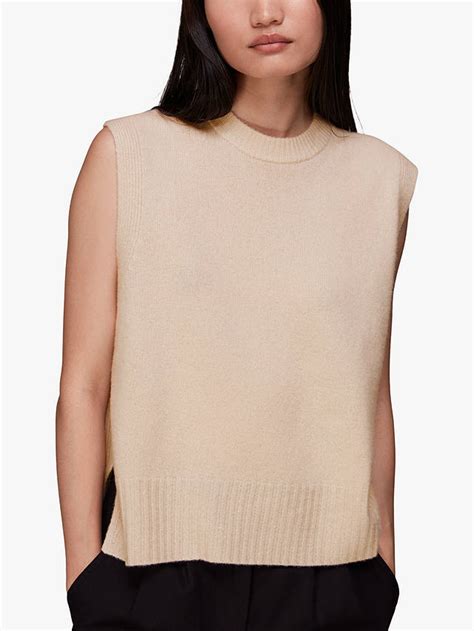 Whistles Wool Sleeveless Tank Top Ivory At John Lewis And Partners