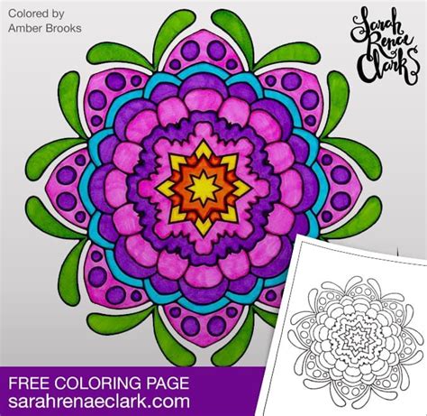 Flower Power Free Coloring Page Sarah Renae Clark Coloring Book