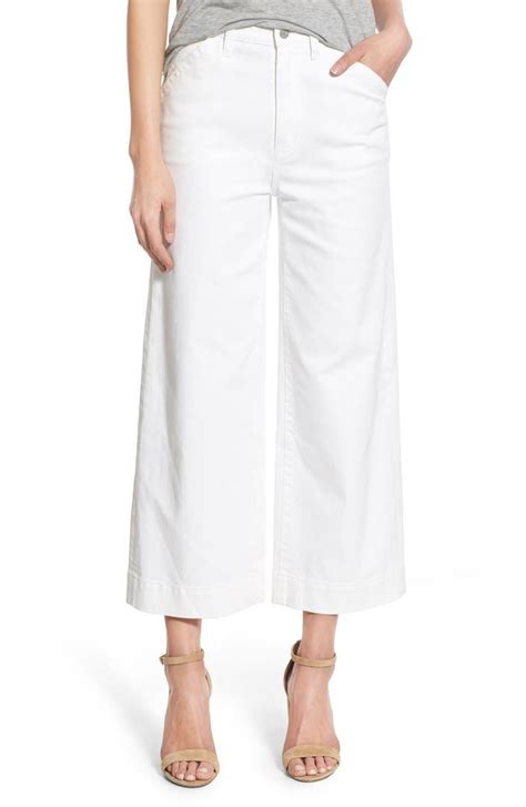 Madewell Crop Wide Leg Jeans Pure White Nordstrom