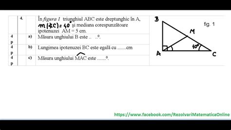 Clasa A Vii A Teza La Matematica Sem I Model 1