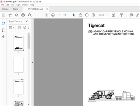 Tigercat Ad C Carrier Vehicle Moving And Transporting Instructions