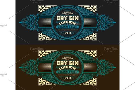 Vintage Label With Gin Liquor Design Sponsored Affiliate Label