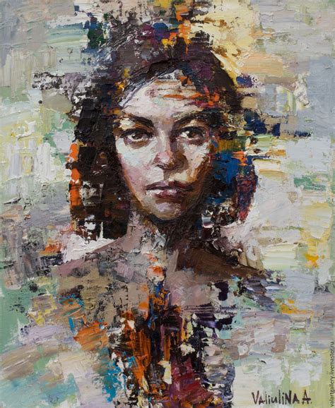 Abstract Woman Portrait Painting Original Oil Painting Face Oil