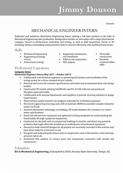 Check these mechanical engineer resume templates & some tips for writing mechanical what does a mechanical engineer do? Mechanical Engineer Resume Sample Unique Mechanical ...