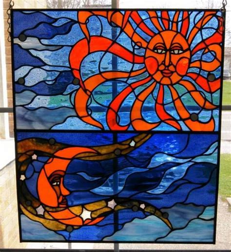 Stained Glass Sun And Moon I Love The Sun Moon Motif This Is One Of