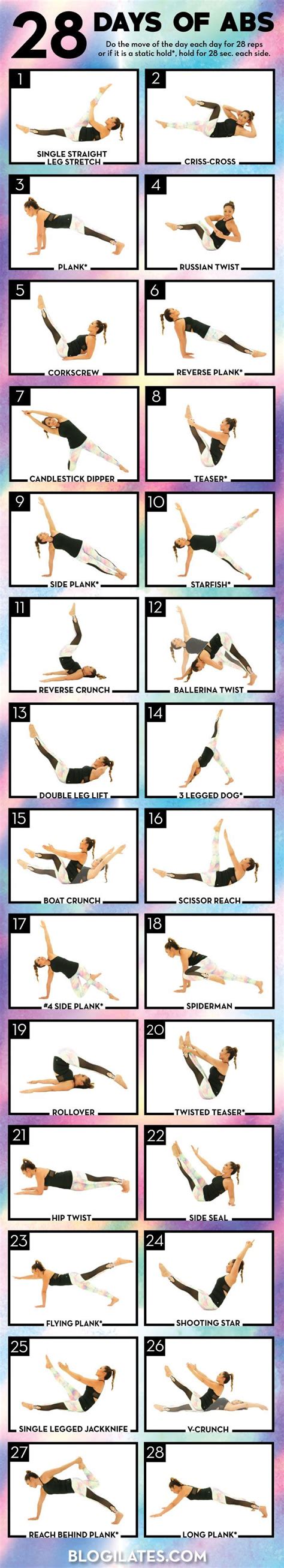 Day Wall Pilates Challenge Chart