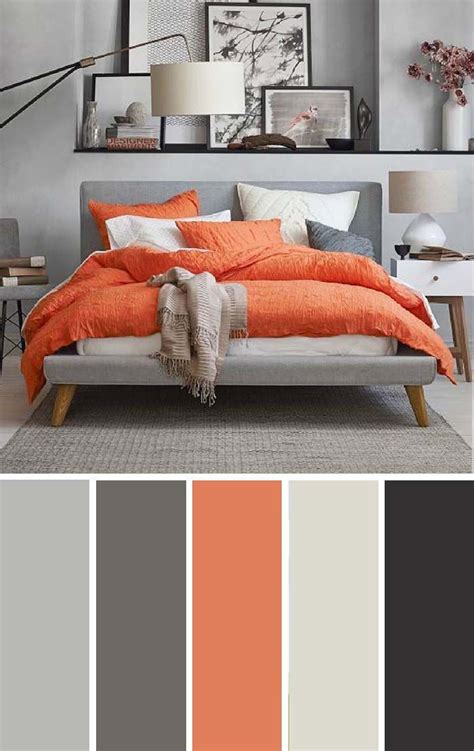 Gray Orange Bedroom Color Scheme Bedroom Color Scheme