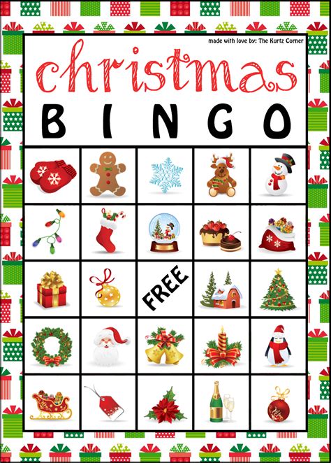The whole family can enjoy playing this game. The Kurtz Corner: Free Printable Christmas BINGO Cards