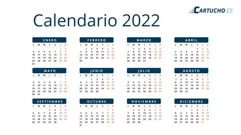 【calendario Para Imprimir 2022】 Somos Cartuchoes