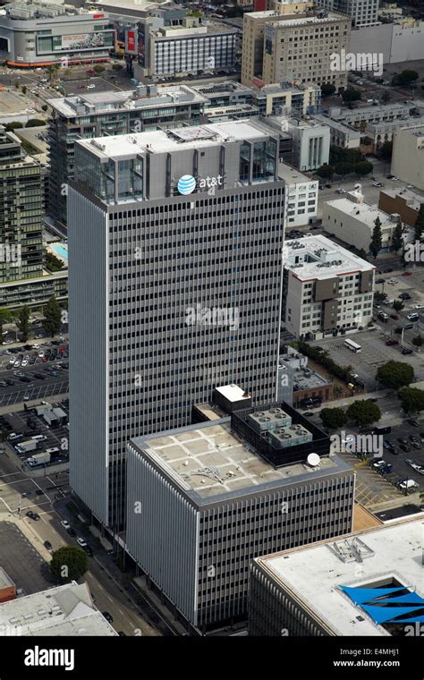 Atandt Center Downtown Los Angeles California Usa Aerial Stock Photo