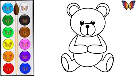Как нарисовать МИШКУ мультик раскраска ПЛЮШЕВЫЙ МИШКА для детей