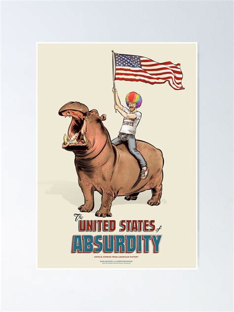 The United States Of Absurdity Rainbow Man On Hippo Poster By Mrfoz