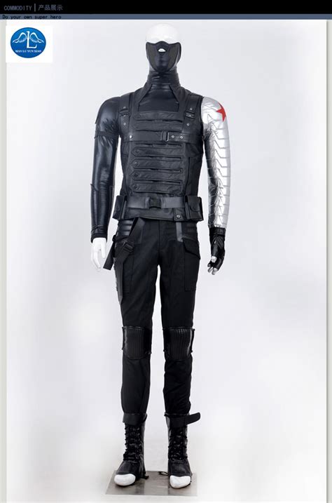 Hot Captain America 2 The Winter Soldier Bucky Barnes Outfit Mens