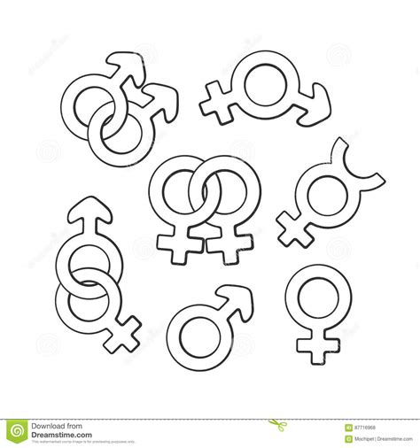 Doodle Set Of Gender Symbols Stock Vector Illustration Of Gender