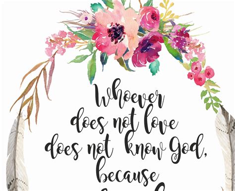Bible Verse 1 John 48 God Is Love Printable Bible Quotes Etsy