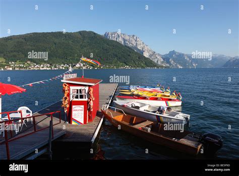 Jetty In Gmunden Traunsee Lake Salzkammergut Upper Austria Austria