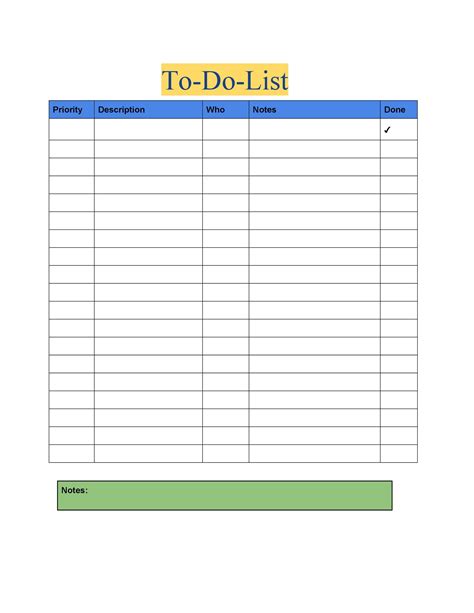 Printable To Do List Checklist Templates Excel Word Printable