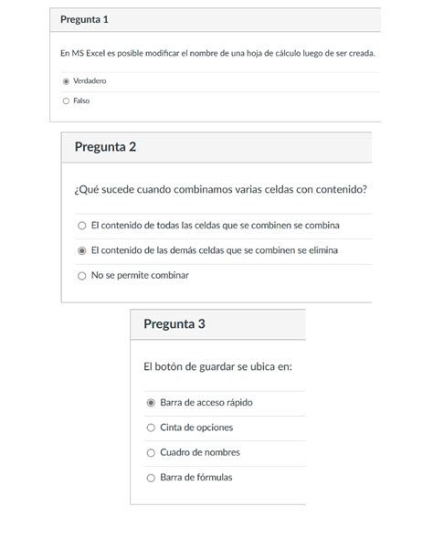 Ac S Semana Tema Y Cuestionario El Entorno De Excel