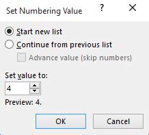 How To Create A List With Restarting And Continuing Numbering