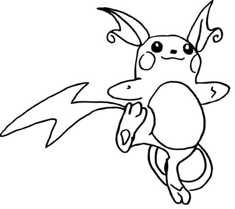 Pokemon Raichu Coloring Pages Sketch Coloring Page
