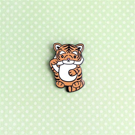Tiger Enamel Pin Tiger Brooch Jacket Pin Wildlife T Etsy Cat