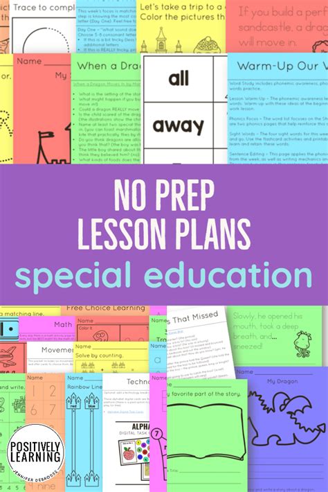 Special Education Weekly Lesson Plans Set 2 Positive Learning