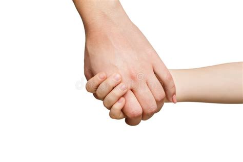 Mother Holding Hand Of Her Child Isolated Stock Photo Image Of Love