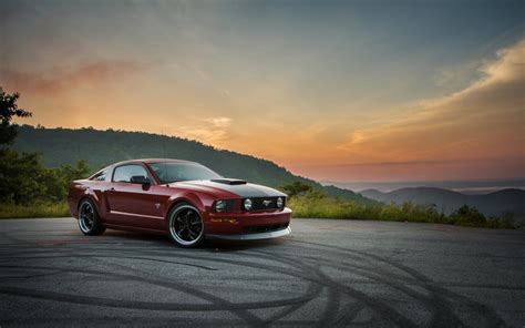 Wallpaper Ford Mustang Side View Sports Car Driving Gt Wheel