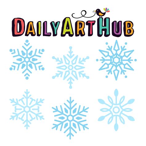 Winter Snowflakes Clip Art Set Daily Art Hub Graphics Alphabets And Svg
