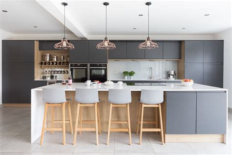 Roma Silk Graphite With Portland Oak Real Kitchen Kitchen Modern