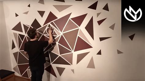 Behind those paintings is some more wall art, which is the wall itself. How to paint a PERFECT geometric wall! (EASY PAINTING ...