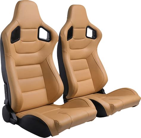 Racing Seats Pair Of Pvc Leather Racing Bucket Seats With