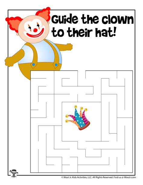 Clown April Fools Maze For Kids Woo Jr Kids Activities Childrens