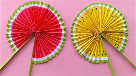 Cute Paper Pop Up Fans Diy Watermelon Hand Fans Making